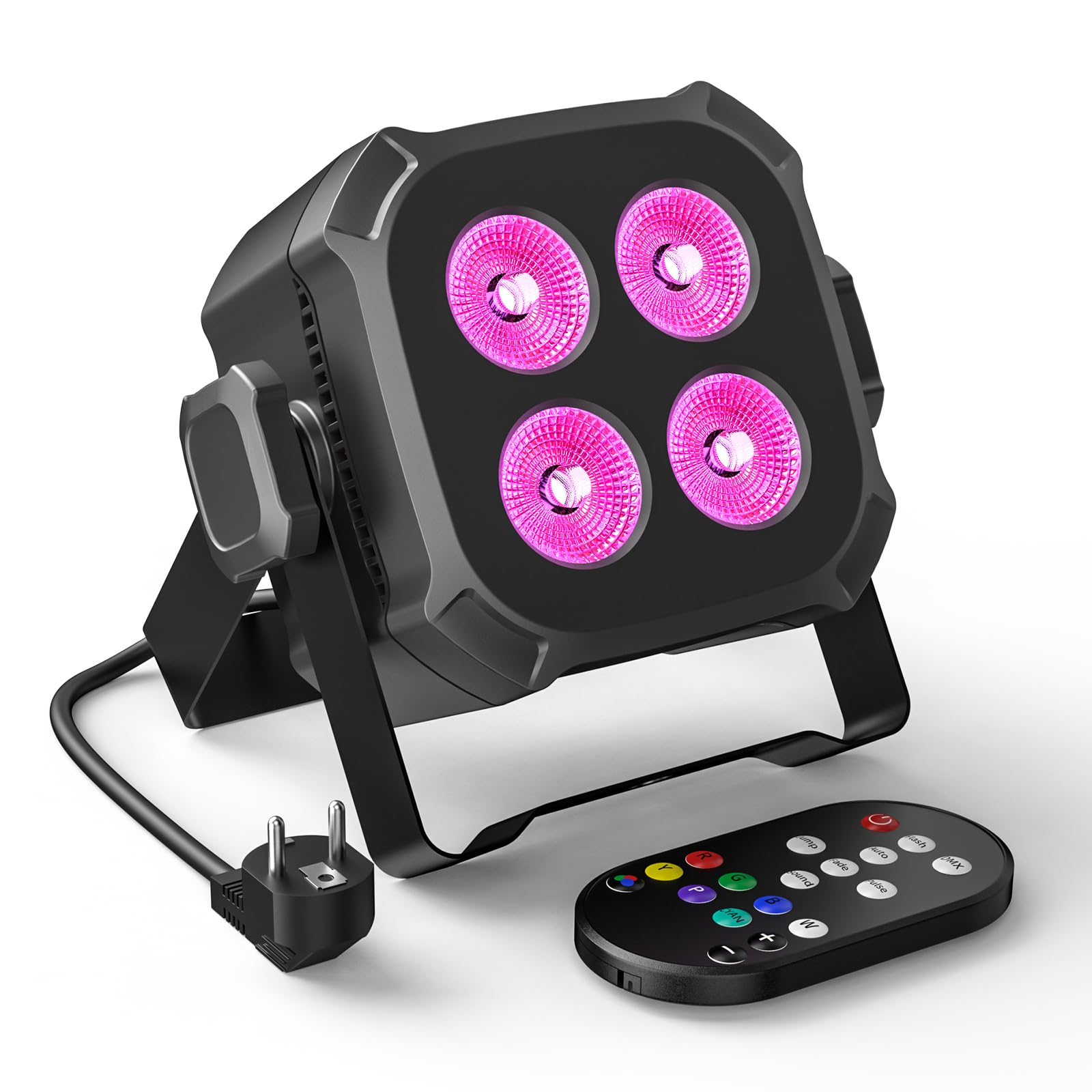 4PCS RGBW LED Par Scheinwerfer, 40W LED Bühnenlicht DMX 4/8CH mit Fernbedienung Par Strahler, Discolicht Partylicht für DJ Bühne Bar Party Hochzeit Haloween Weihnachten