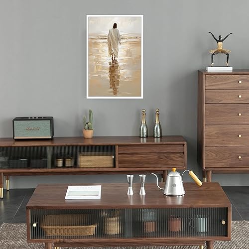 Miniatura 6 de Lienzo decorativo para pared de Jesús caminando sobre el agua, retrato cristiano, Dios, lienzo bíblico, arte retro medieval, impresiones para sala