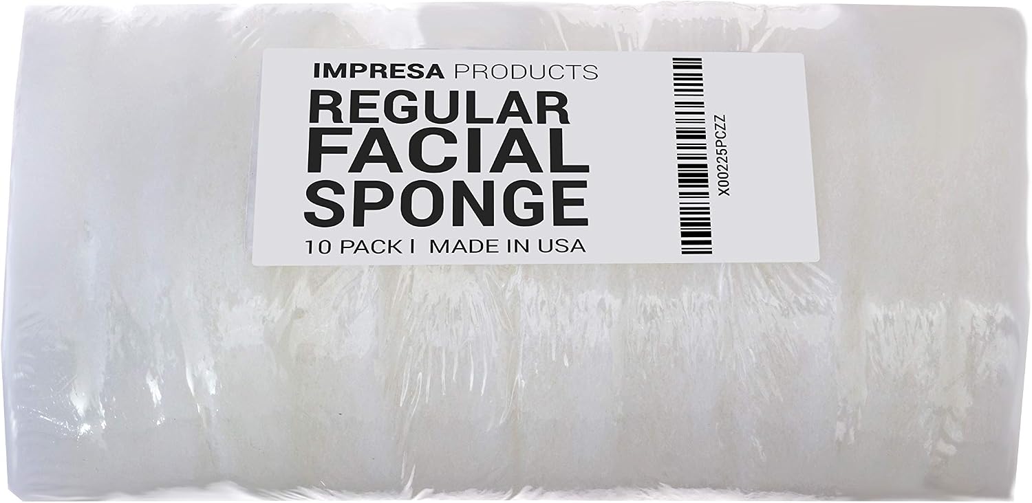 10 Pack Facial Sponge for Daily Deep Cleansing and Regular Exfoliating - Regular Buff Puff Style Exfoliating Pads Puf for Removing Dead Skin, Dirt & Makeup - Normal to Oily - Made in The USA