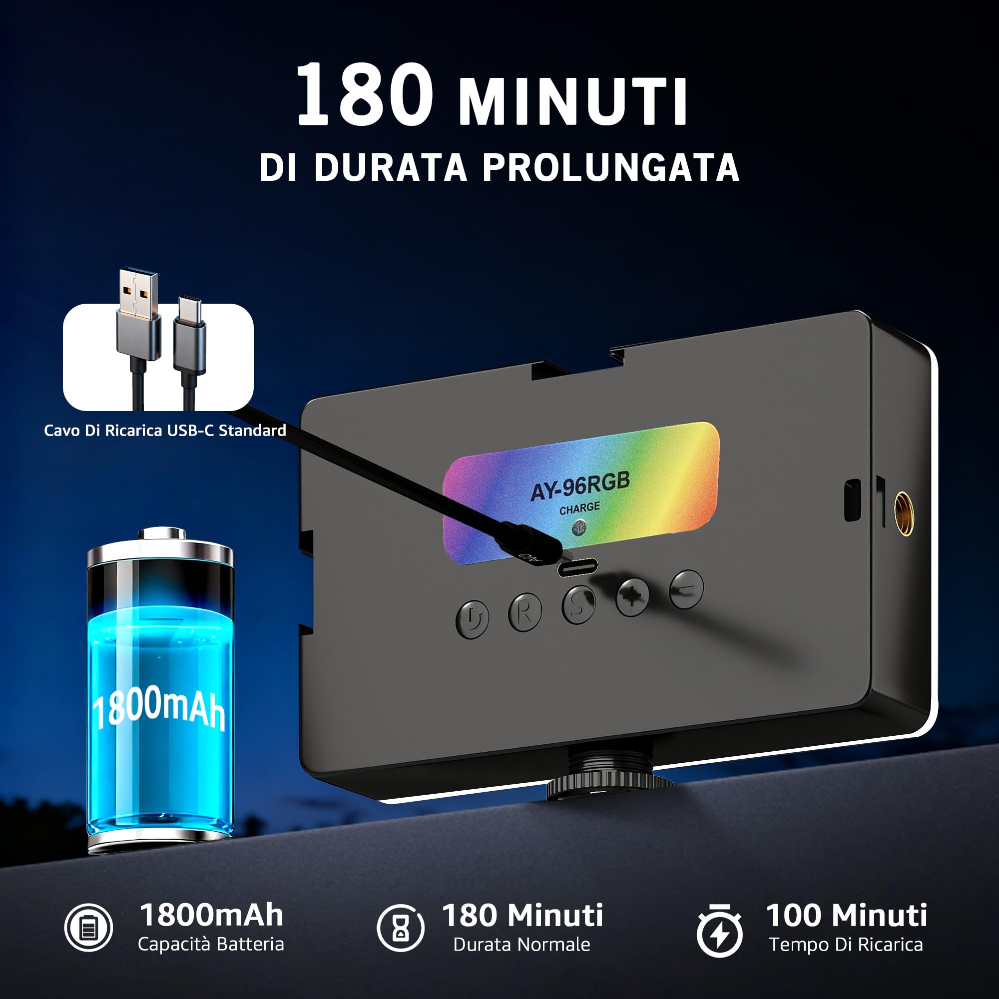 NiceVeedi Luce Video RGB — immagine 9 di 16