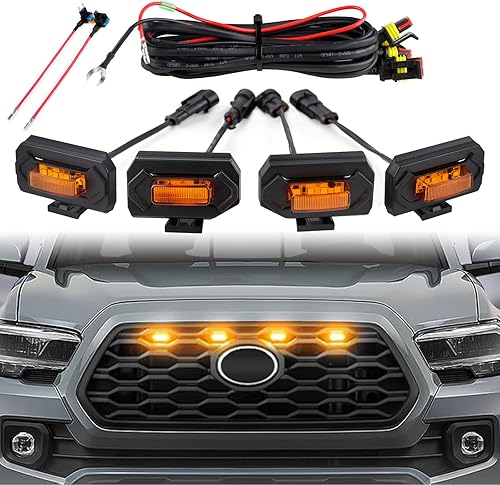 Luces LED mejoradas para parrilla de Seven Sparta, 4 unidades, compatibles con Toyota Tacoma 2020-2023 OEM de todoterreno, deportivomercado de
