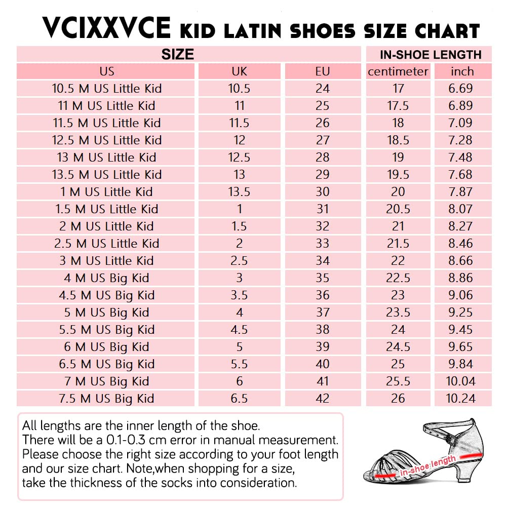 Bambina Scarpe da Ballo Latino Americano con Tacco Basso 3cm Scarpe da Ballo da Salsa