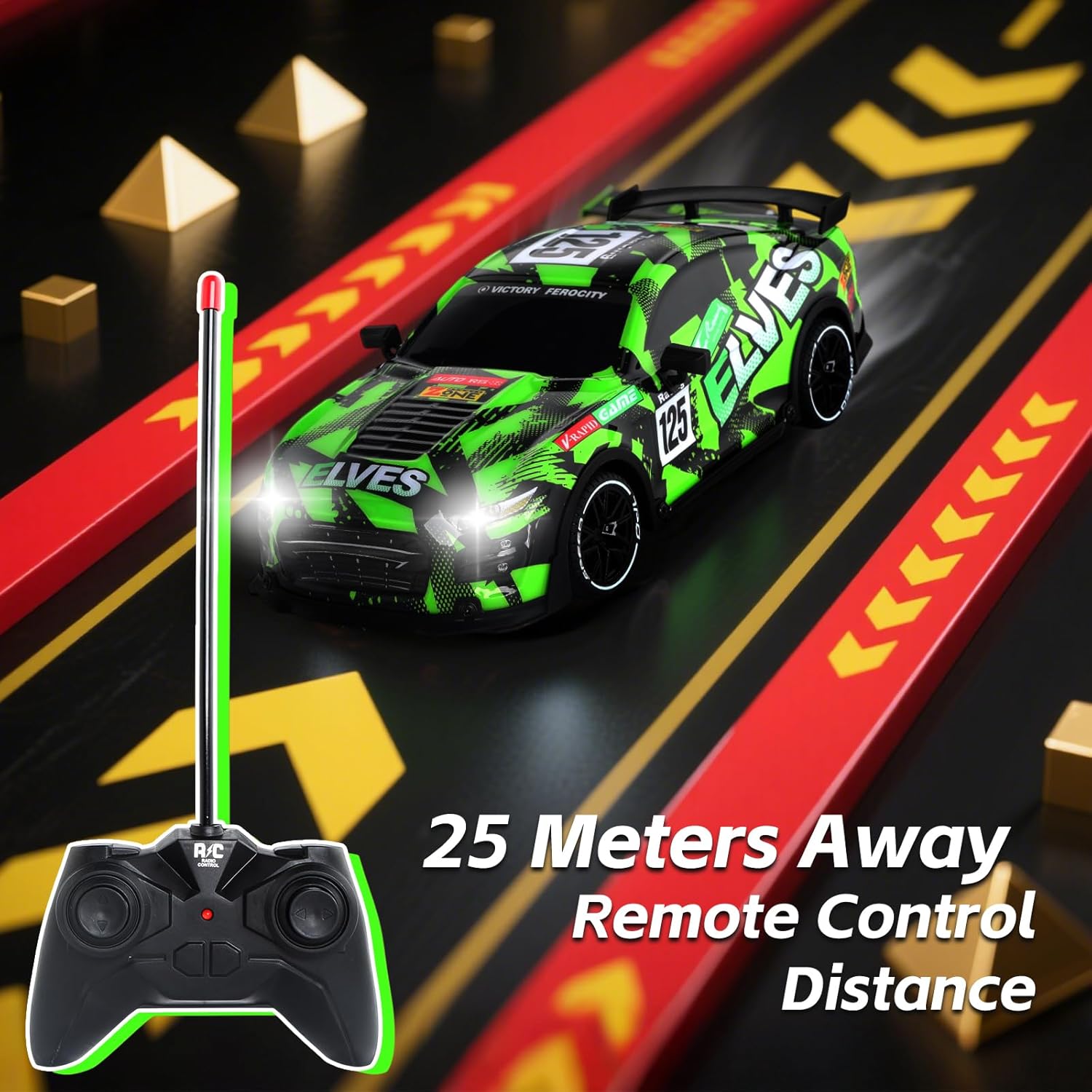 Hobby RC Car, 25 KPH High-Speed 4WD Drift RC Car, 2.4 GHz Remote Control Car, All-Terrain Electric Vehicle,TDLRC007G