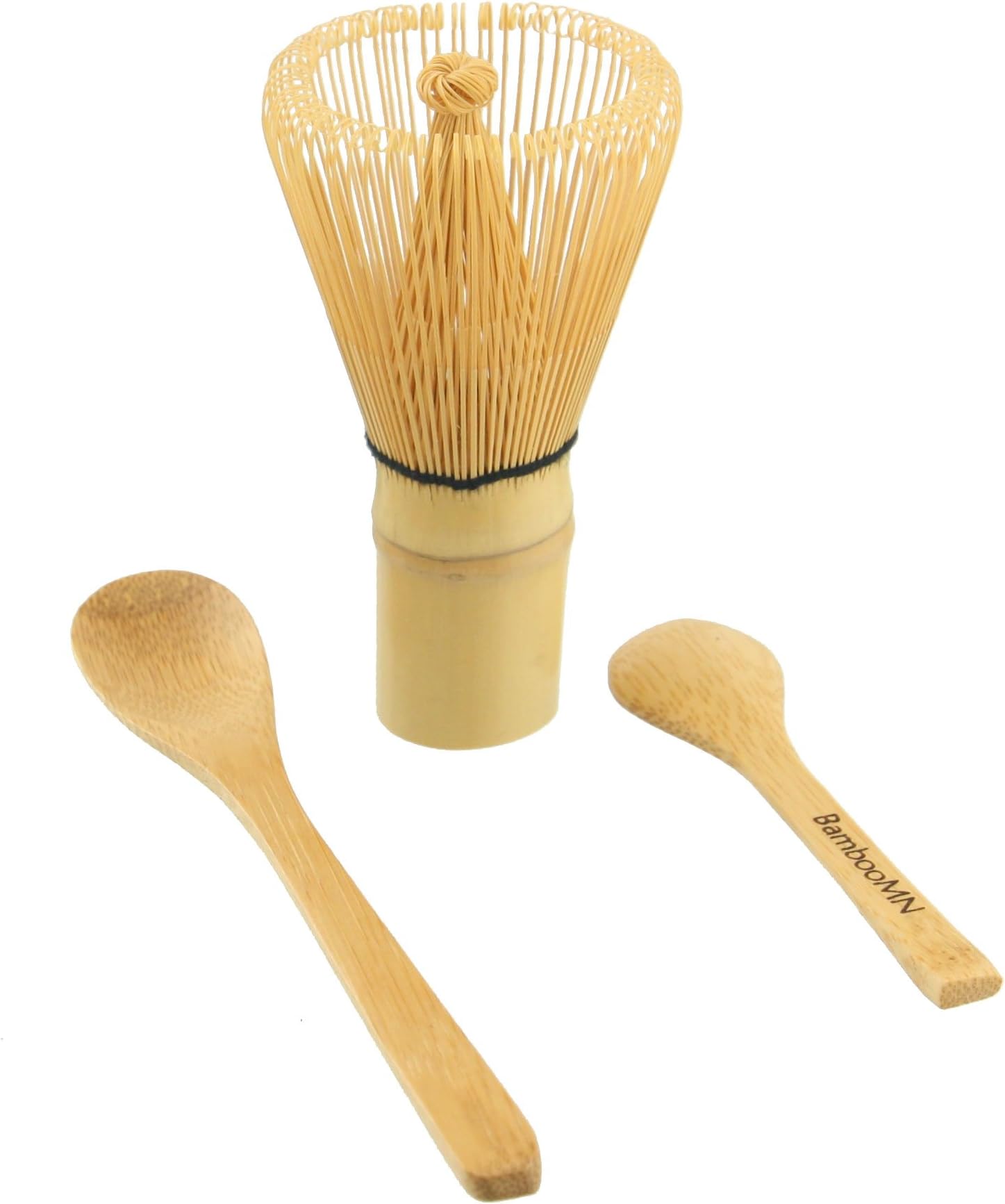 Matcha Whisk Set - Chasen (Green Tea Whisk), Small Scoop,Tea Spoon by BambooMN