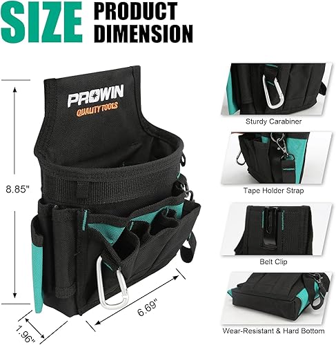 Miniatura 2 de Prowin - Organizador de bolsillo con accesorio duradero, cinturón de herramientas para electricistas, cinturón de herramientas para carpinteros,
