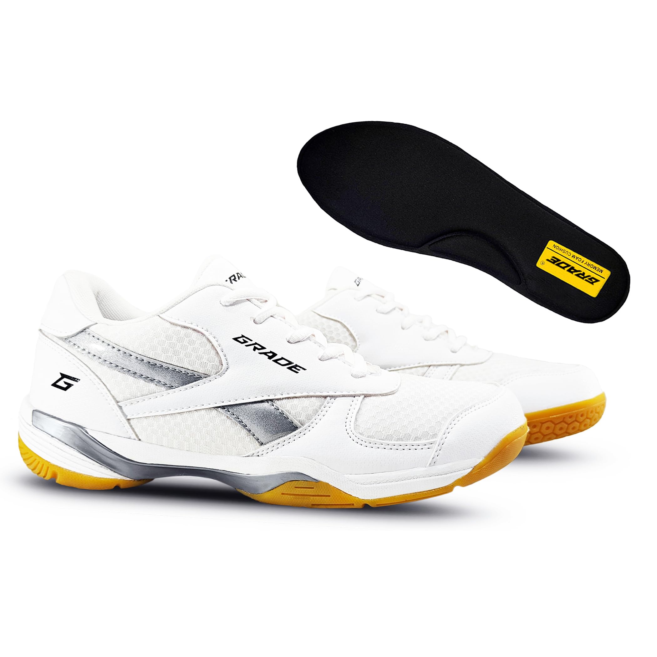 Winner Memory Foam Badminton Shoes for Men | Non Marking Shoes for Badminton Men | Squash Shoes and Table Tennis Non Marking Shoes for Men | Lightweight and Comfortable Gum Sole Shoes