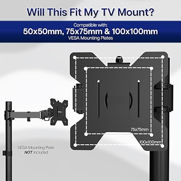 VIVO Black VESA Monitor & TV Mount Adapter, 23-42 in Screens, MOUNT-AD2X2
