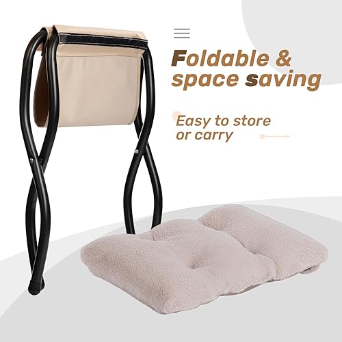 Miniatura 378 de HollyHOME - Silla perezosa grande de tela para sala de estar, silla de lectura, acogedora silla de descanso con reposabrazos, sofá de ocio, color