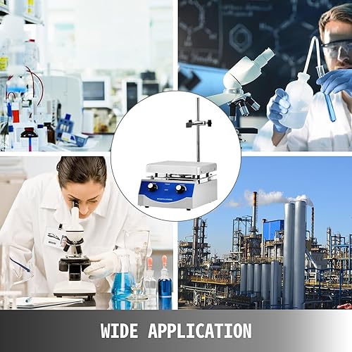 Miniatura 3 de Agitador magnético eléctrico mezclador de placa caliente con barra de agitación laboratorio químico bioloicgal médico (101.4 fl oz 0-1600 rpm)