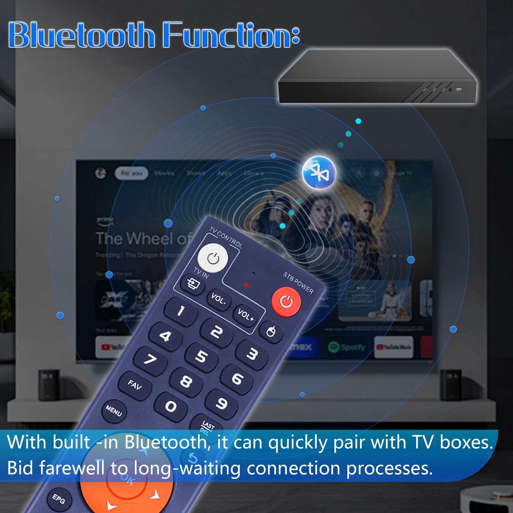 Mando a distancia de voz V3 Plus, repuesto compatible con vSeeBox V3 Plus V3 Pro Smart Bluetooth control remoto de voz