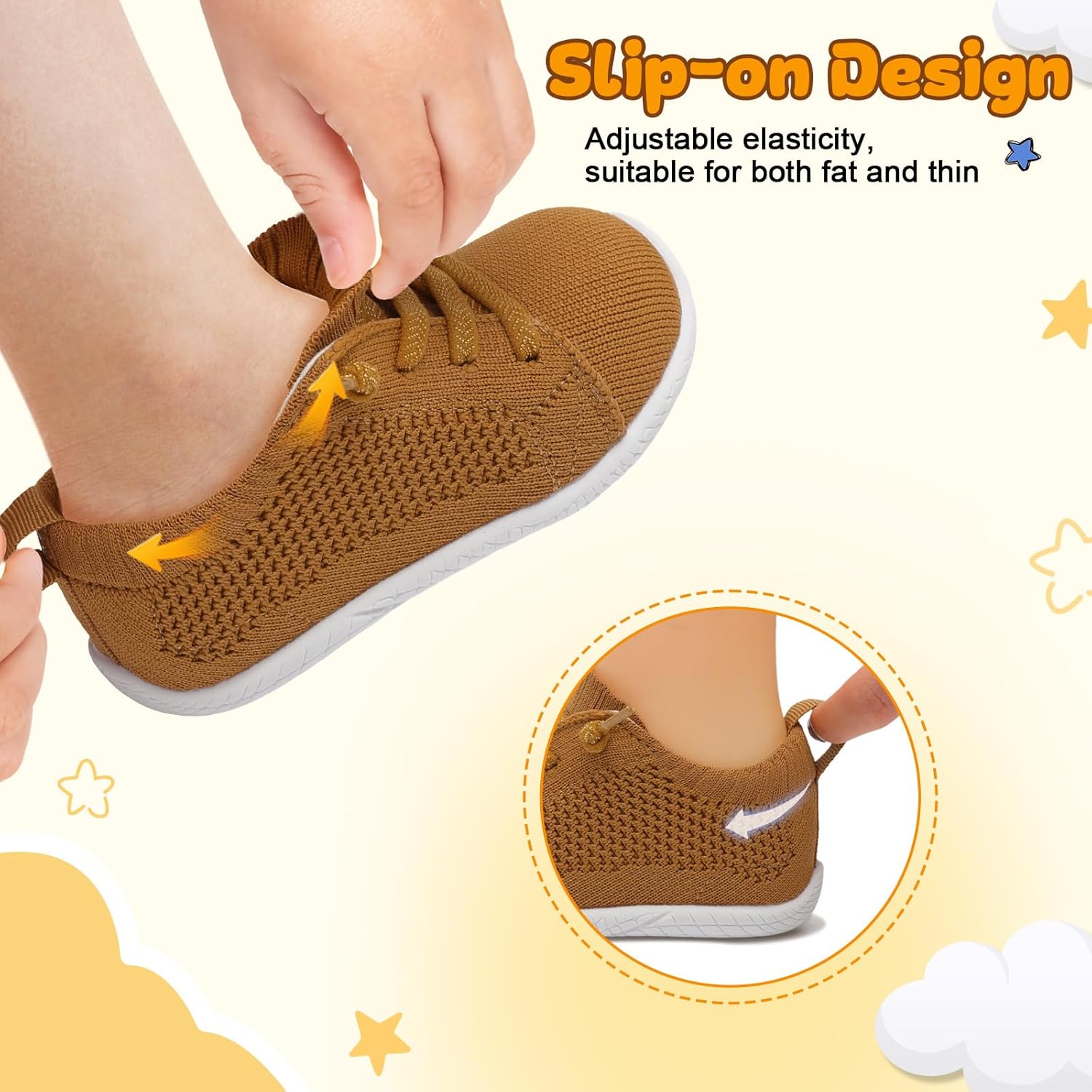 LeIsfIt Toddler Walking Shoes Boys Girls Slip-On Barefoot Shoes Kids Breathable Sneakers Non-Slip Lightweight Tennis Shoe - Image 5