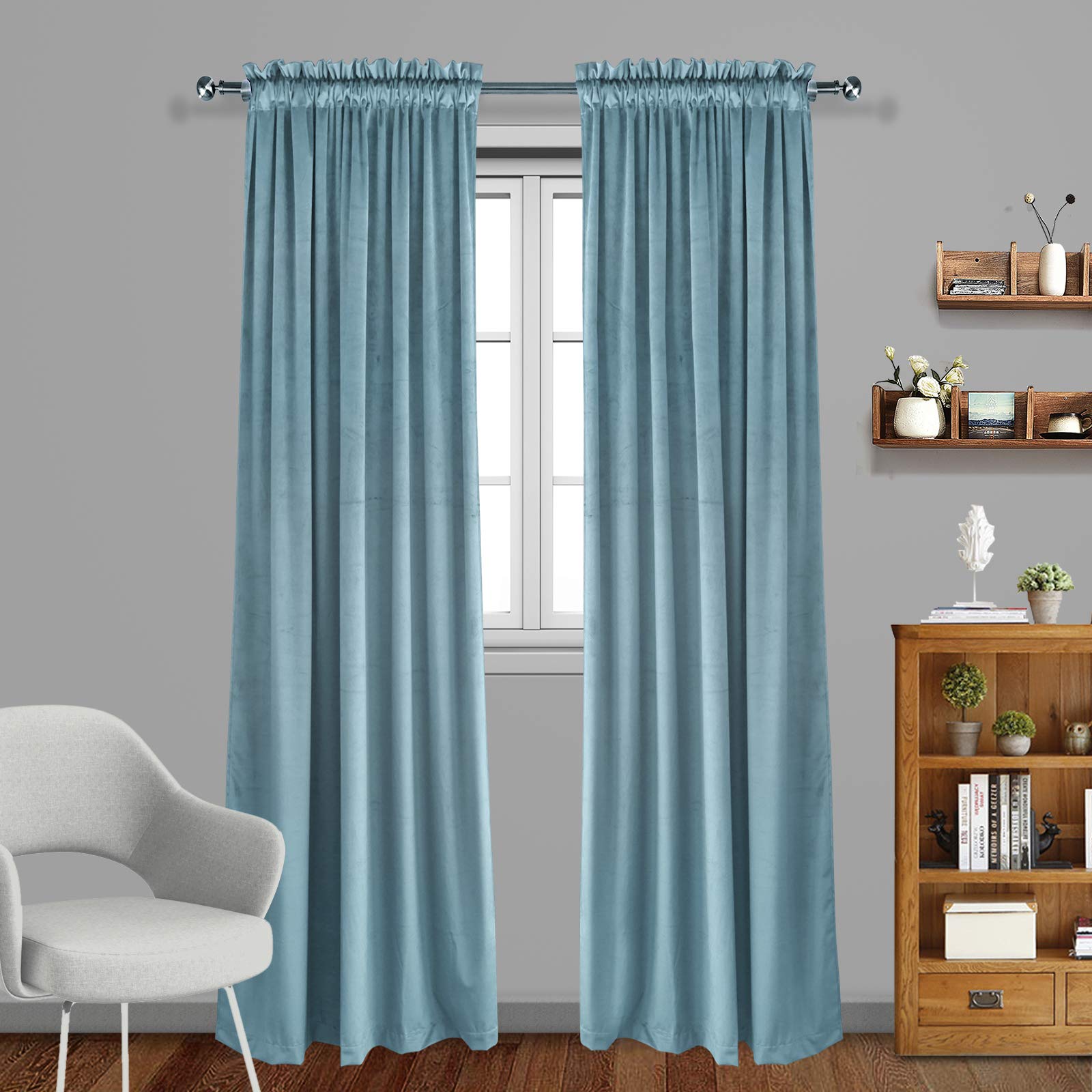 Light Blue Velvet Curtains Curtains & Drapes