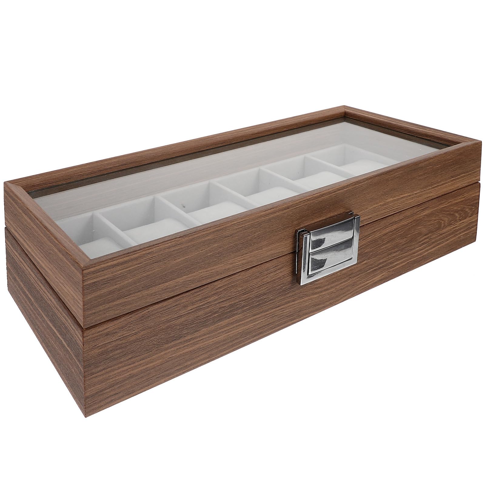 VICASKY Madera y Metal Caja de Reloj 6 Ranuras para Exhibición