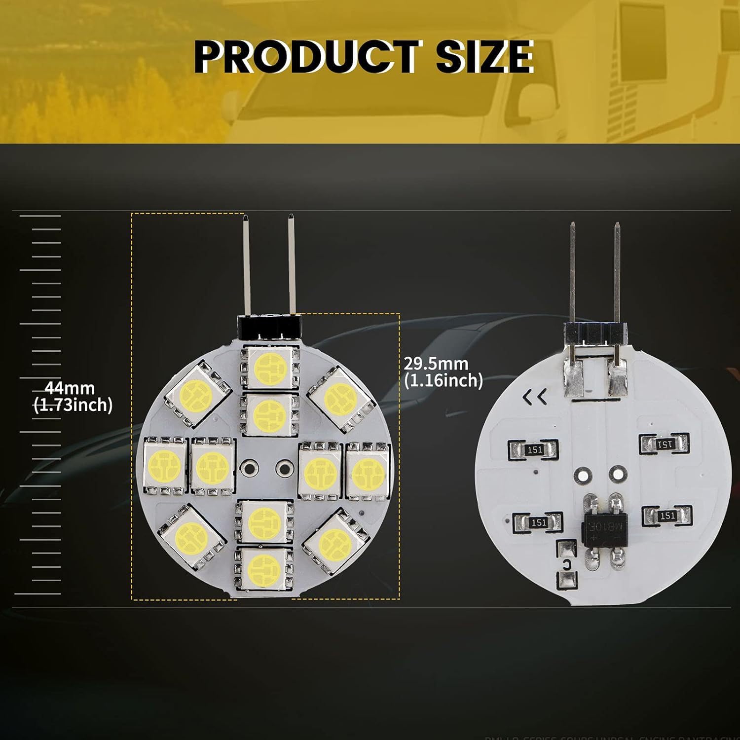 Lampe LED G4 6500K 12V 3W 5050 12 ampoules LED SMD (12V-3W 20 pièces/Blanc 6500K)