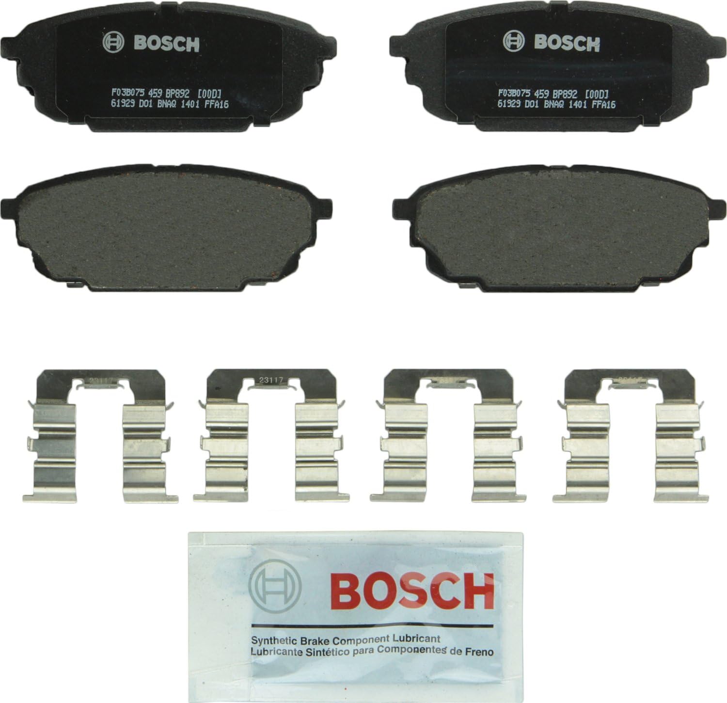 BOSCH BP892 QuietCast Premium Organic Disc Brake Pad Set - Compatible with Select Mazda Protege, Protege5; REAR