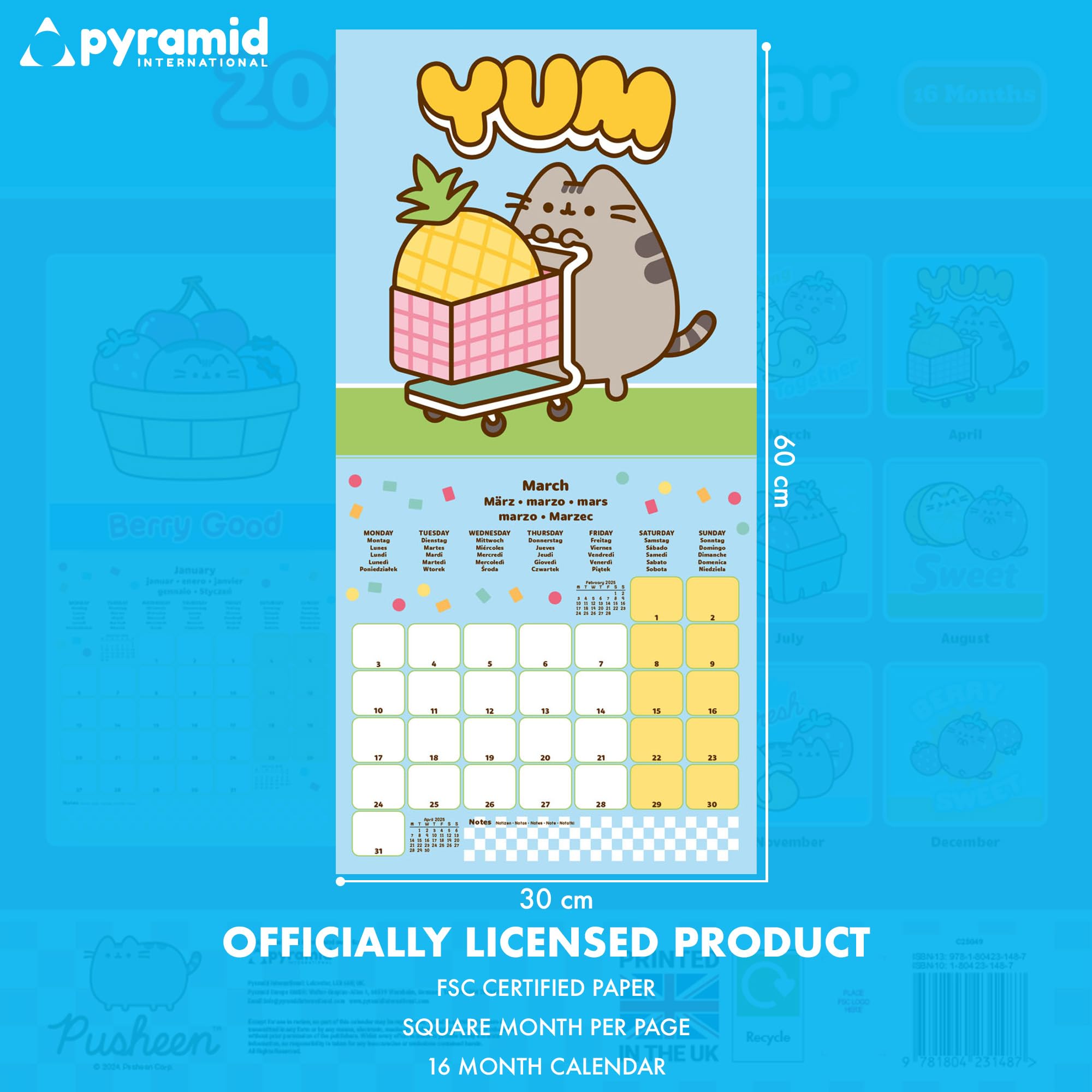 Pyramid International Pusheen 2025 Calendar, Official 16-Month Planner, Adorable Pusheen Illustrations - Image 4