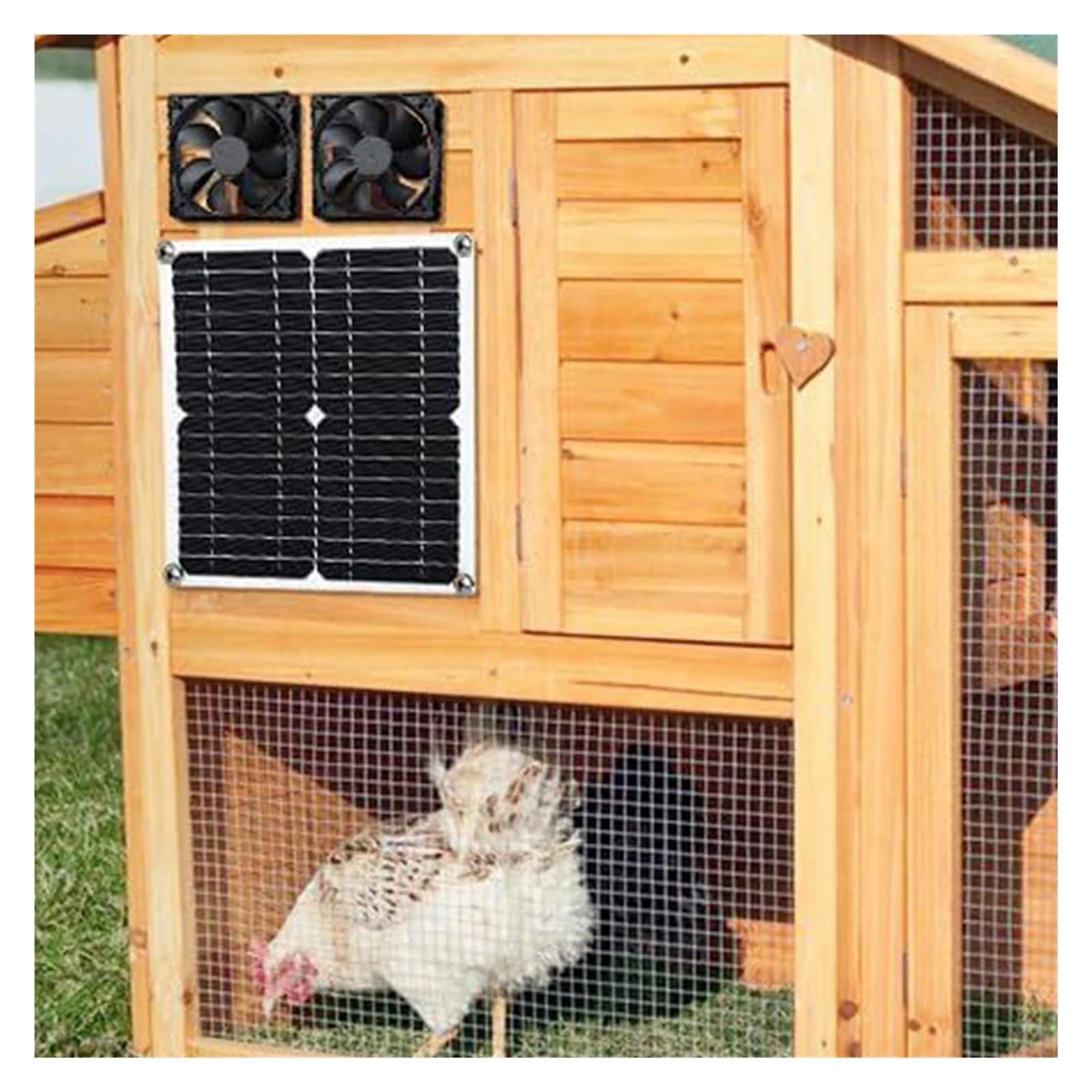 GDBAGKDQK Extractor Solar De 12 W, Impermeable, Alimentado por Panel, For Gallineros, Invernaderos, Cobertizos Y Casas For Mascotas Enfriamiento RáPido(Dual Fan)