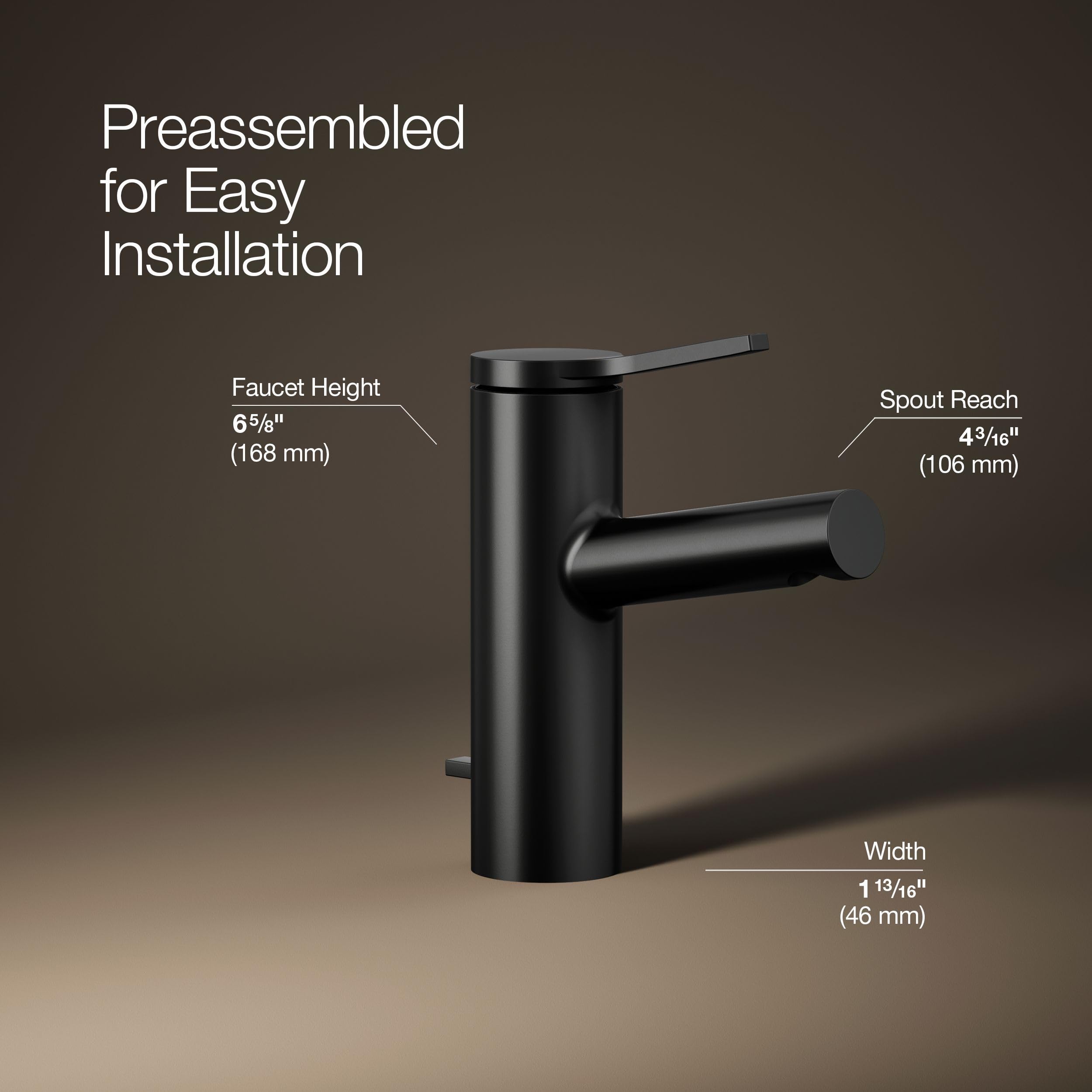 Kohler K-99491-4-BL Elate - Grifos para lavabo de baño, negro mate