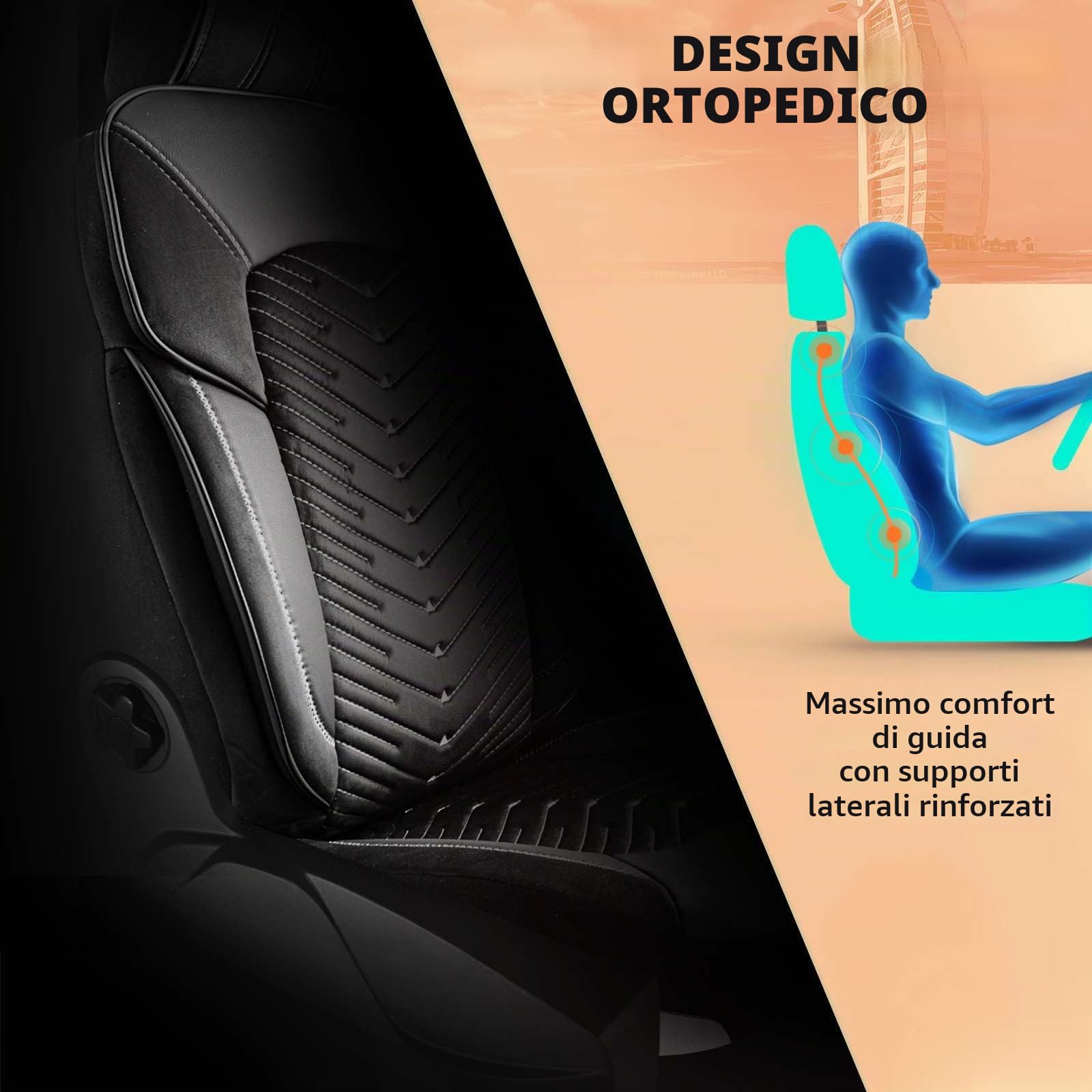 Coprisedili universali per auto e SUV – Coprisedili di alta qualità in velluto per sedili anteriori, colore nero, grigio, compatibili con airbag