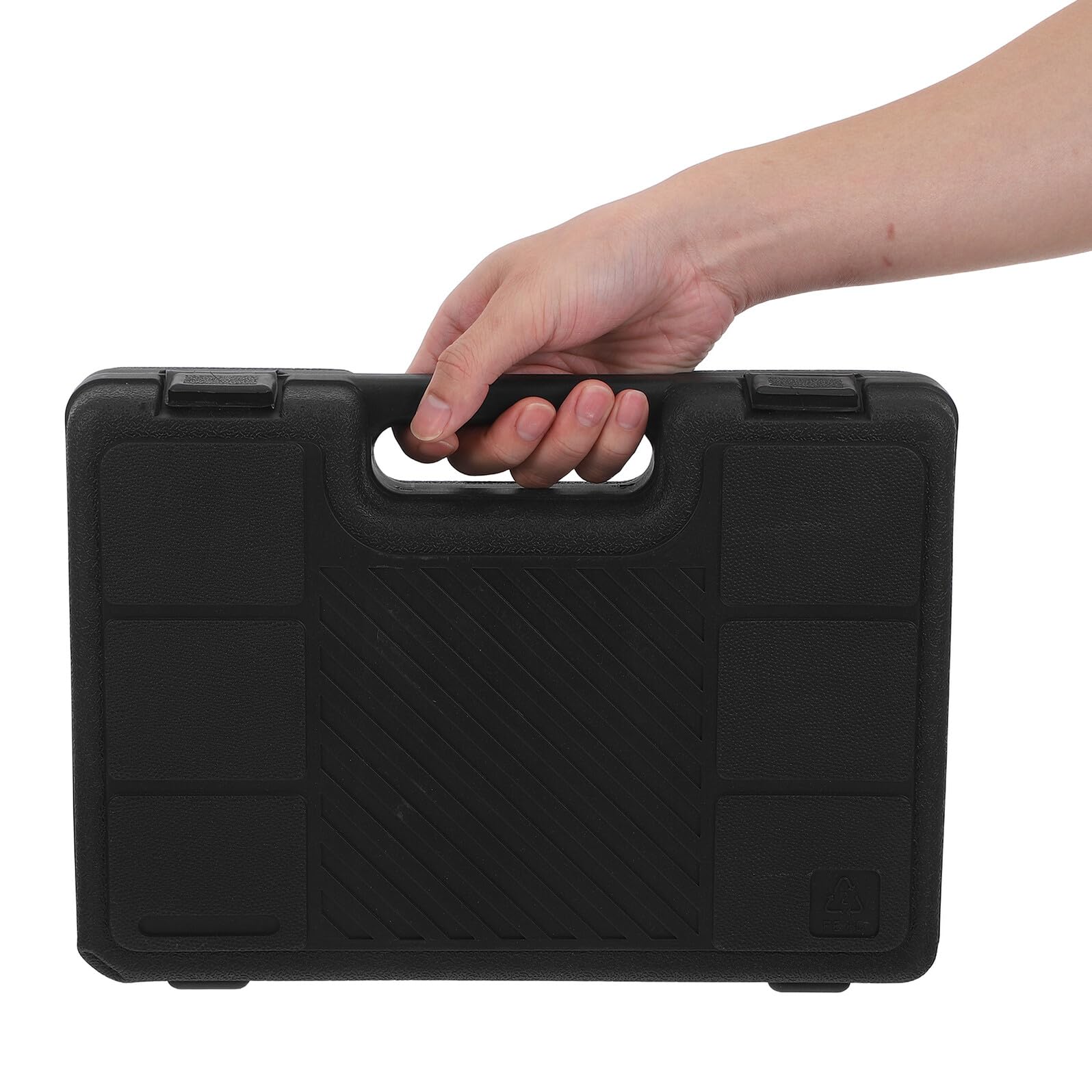Caja Organizadora Portátil de Herramientas para Martillo Neumático 150/190/250 Mm, Estuche Rígido de Plástico Negro con Asa, Organizador Multifunción para Uso Industrial
