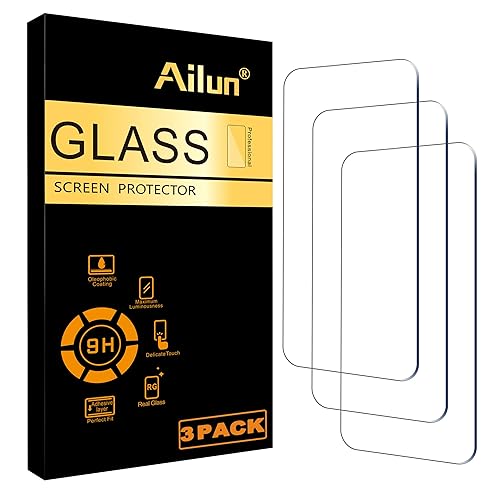 Ailun Screen Protector for iPhone 16 / iPhone 15 / iPhone 15 Pro [6.1 Inch] Display 3 Pack Tempered Glass, Dynamic Island Compatible, Case Friendly [Not for iPhone 16 Pro 6.3 Inch]. | 6.1 Inch, Display, Case Friendly