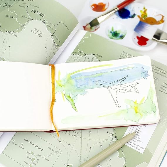 Travelogue Drawing Book, Square 5-1/2 x 5-1/2, Ivory Black Artist Journal (2-Pack)