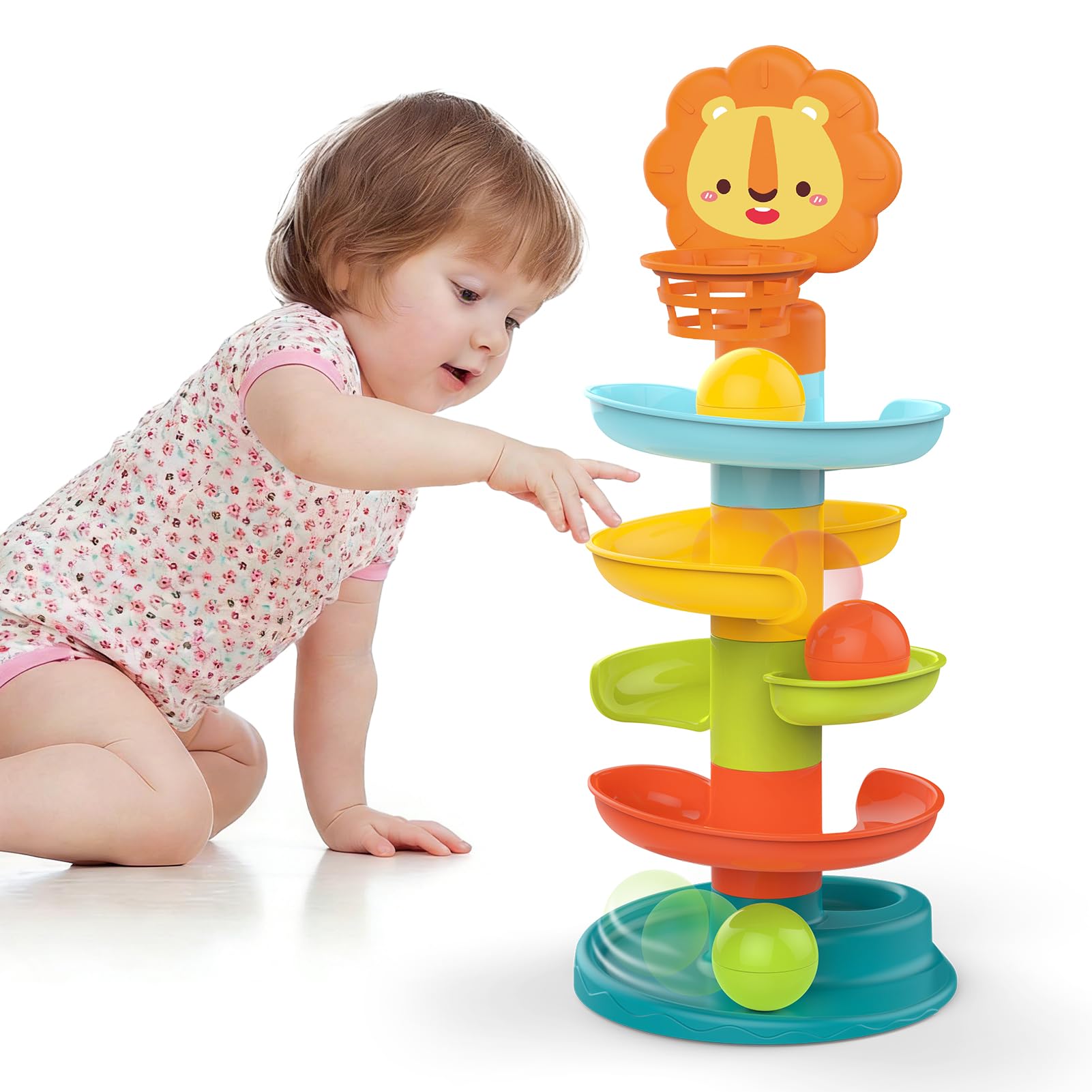 Baby Toys 9-18 Months, Ball Drop and Roll Ramp Toy for 1 Year Old Boys Girls, Sensory Toys for Babies 12 Months, Baby Ball Tower Roll ball Game, 1st Birthday Gifts for Babies