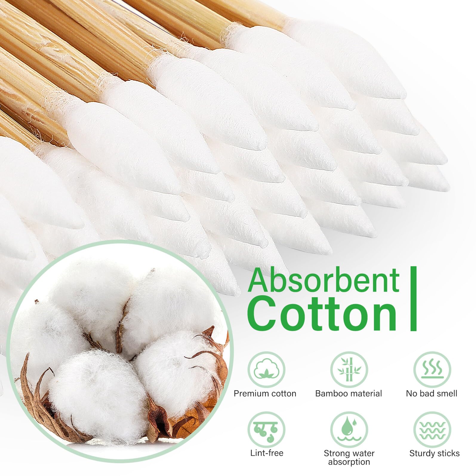 500 pezzi Bastoncini Tampone in Cotone Punta Appuntita per Pulizia Precisa Trucco Orecchie Elettronica e Unghie Manico Robusto per Controllo Confortevole