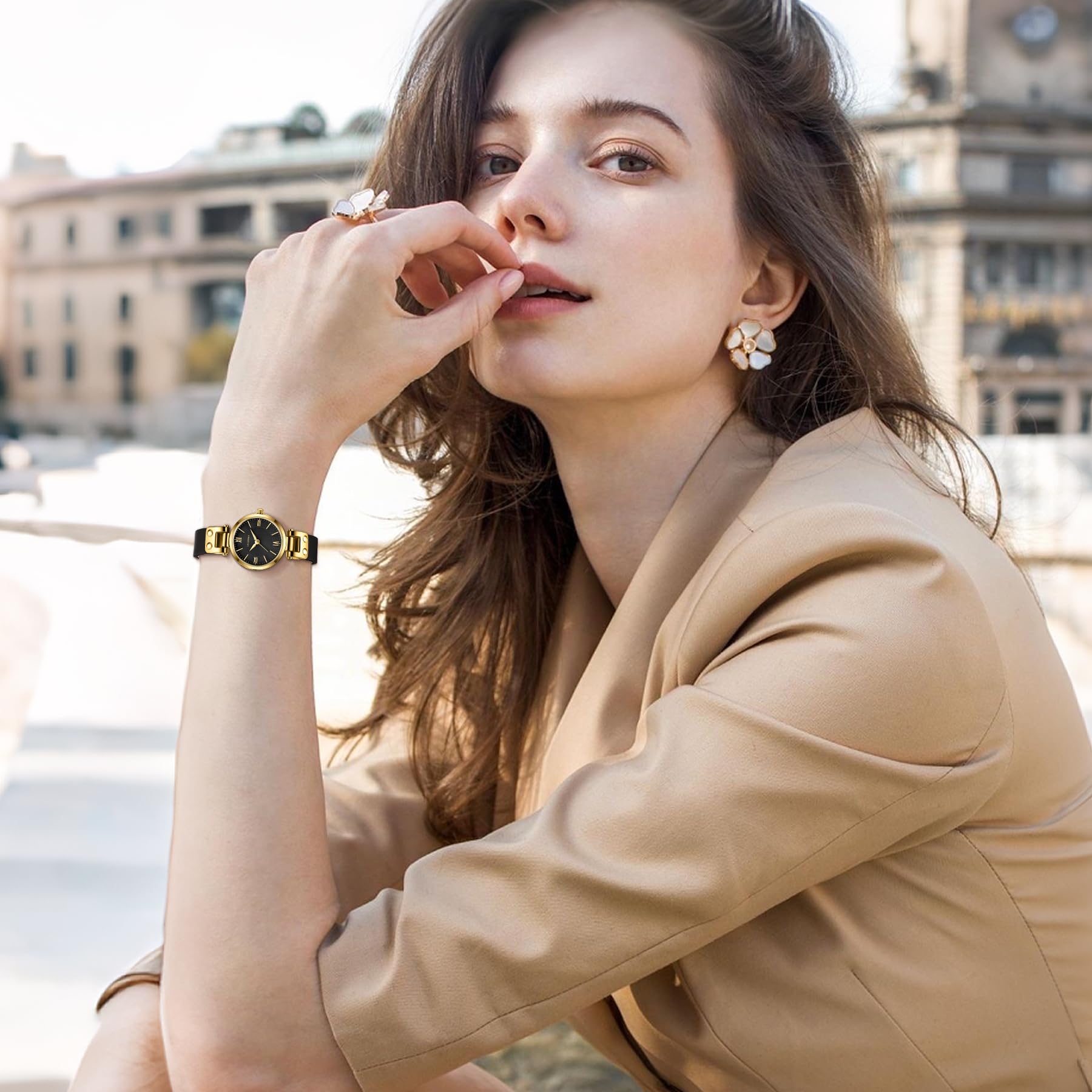 BEN NEVIS Relojes para mujer, elegante, clásico, pequeño, de cuero, dorado, fácil de leer, relojes de pulsera para mujer