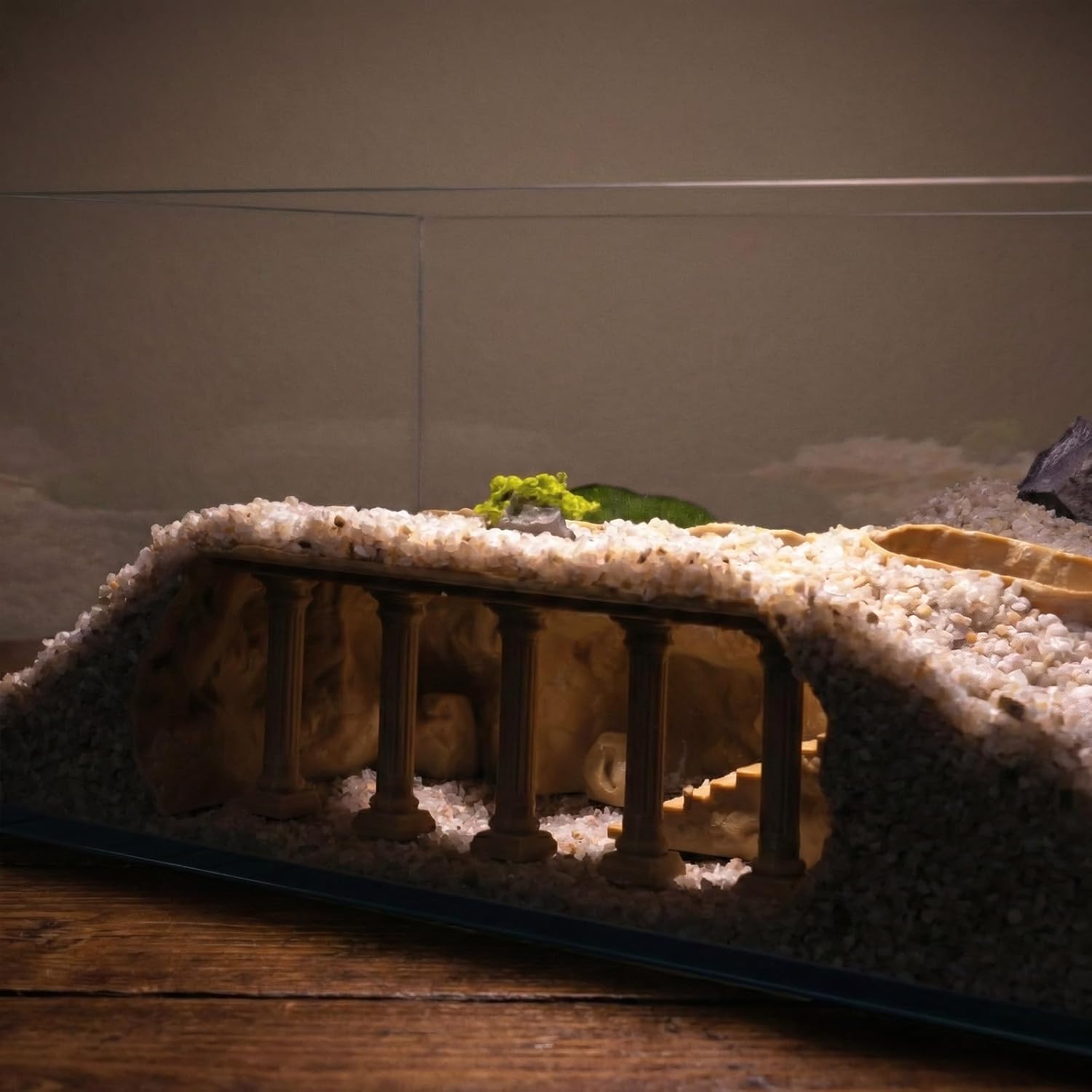 Roman Column Aquarium Cave, 3D Print Fish Hideout for Aquarium Fish Tank Decor, for Viewing Shrimp, Betta Fish, Corydora, Catfish, Pleco (White, L)