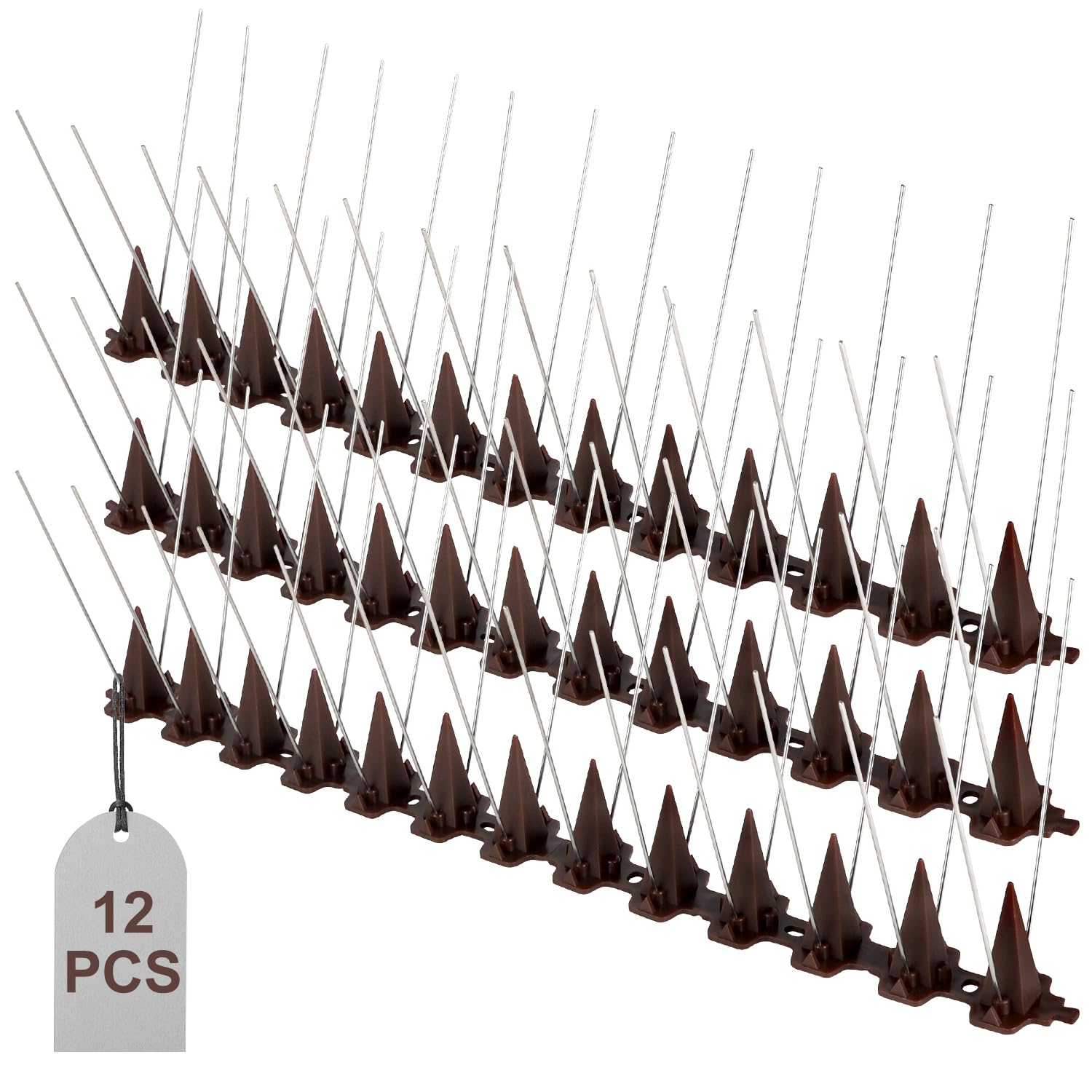 Hillylolly 12 Pièces Pic Anti-Pigeon En Acier Inoxydable, Pique Anti Oiseaux Tuiles, Pique Anti Pigeon Rebord Fenetre, Pic Anti Oiseaux, Pic Anti -Pigeons, Pigeon Spikes Pour Balcon Fenêtre Toit