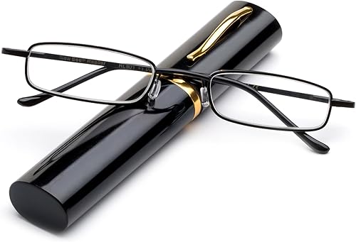 Miniatura 3 de Newbee Fashion - Gafas de lectura ultra compactas con clip de bolsillo portátil, estuche de aluminio, 6 paquetes