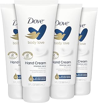 Dove Body Love Moisturizing Hand Cream for Rough or Dry Skin Intense Care Softens and Smoothes 3oz 4 Count