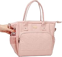 Vista 3 de NISHEL Lonchera para mujer con correa de hombro ajustable, bolsa térmica portátil y reutilizable, compartimento térmico aislado a prueba de fugas