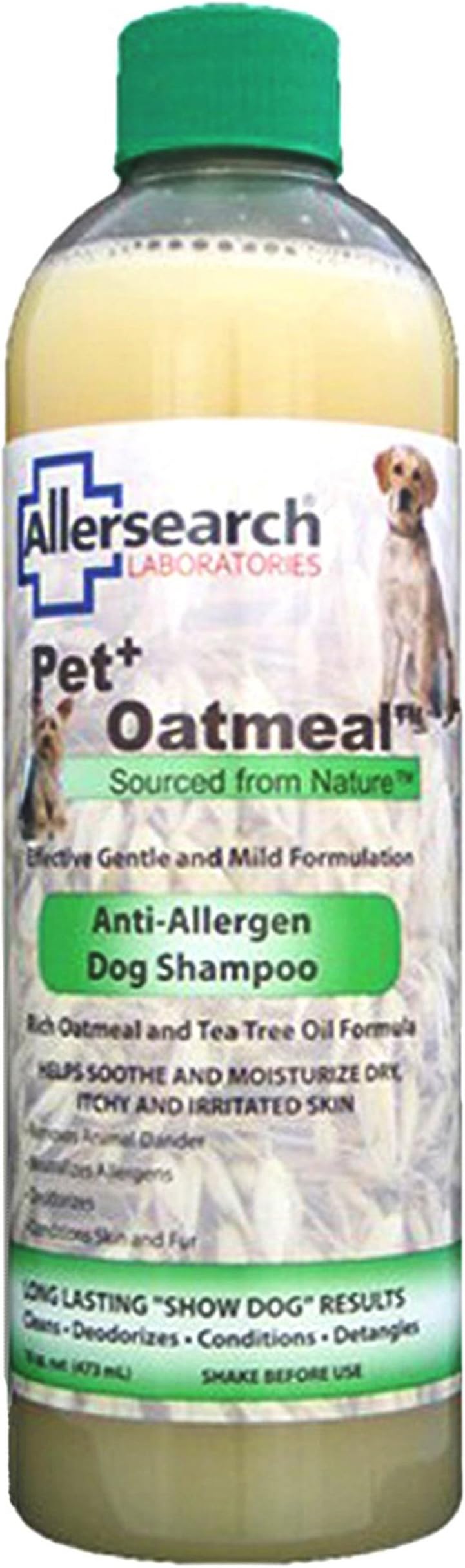 Allersearch Laboratories Pet Plus Oatmeal Anti-Allergen Dog Shampoo, 16 oz.