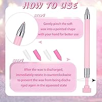 Vista 4 de Jutom 2 Pcs Diamond Painting Pen with 40 Pcs Diamond Painting Wax Pen Replacement Wax Glue Art Accessory and Tool Quickly Pick up Bead Gem for DIY