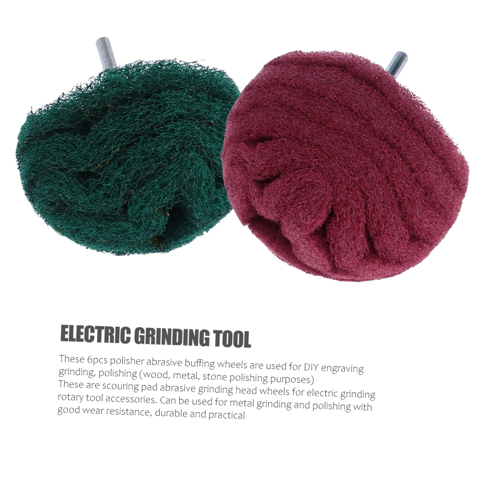 2 Set Lucidatura Per Trapano Lucidatura Mola Abrasiva Accessori Per Utensili Rotanti Testa Abrasiva Tampone Abrasivo Rosso 6 pezzi*2