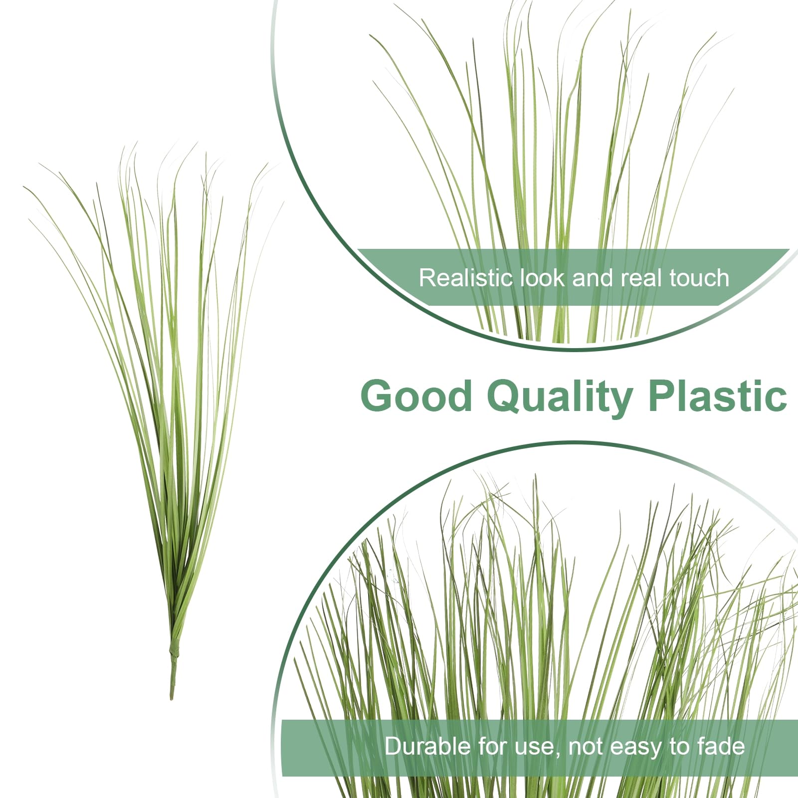 QUARKZMAN 24 Pcs Gazon Artificiel Plantes 20,5" Arbustes Faux Buissons Vert