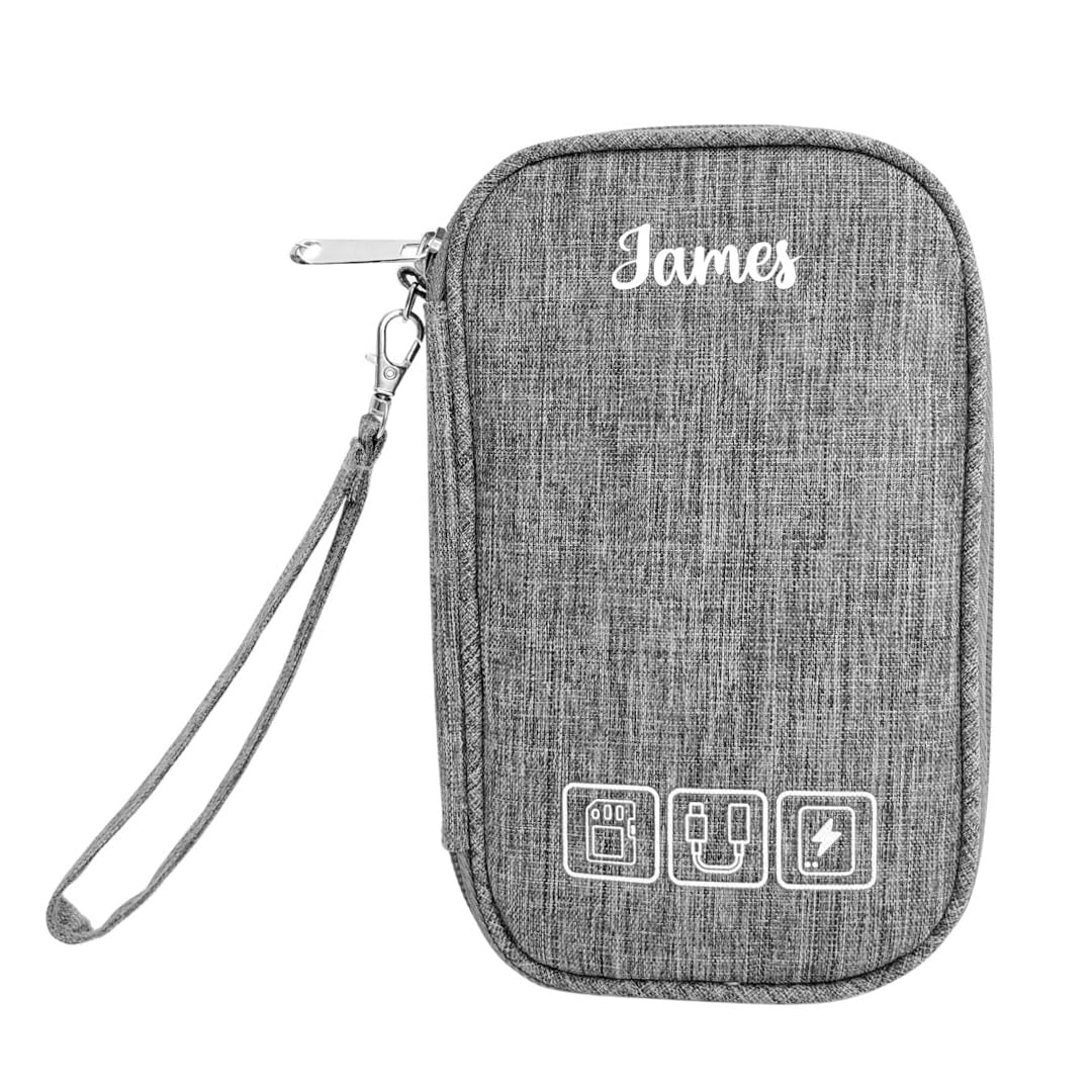 The Bling Stores Portable Storage Organizer for USB Cable, Earphone, Power Bank,Charger, Hard Disk & Digital Gadgets, Digital Organizer Pouch with Mesh Pockets, Best for Travel (Gray)-picture-12