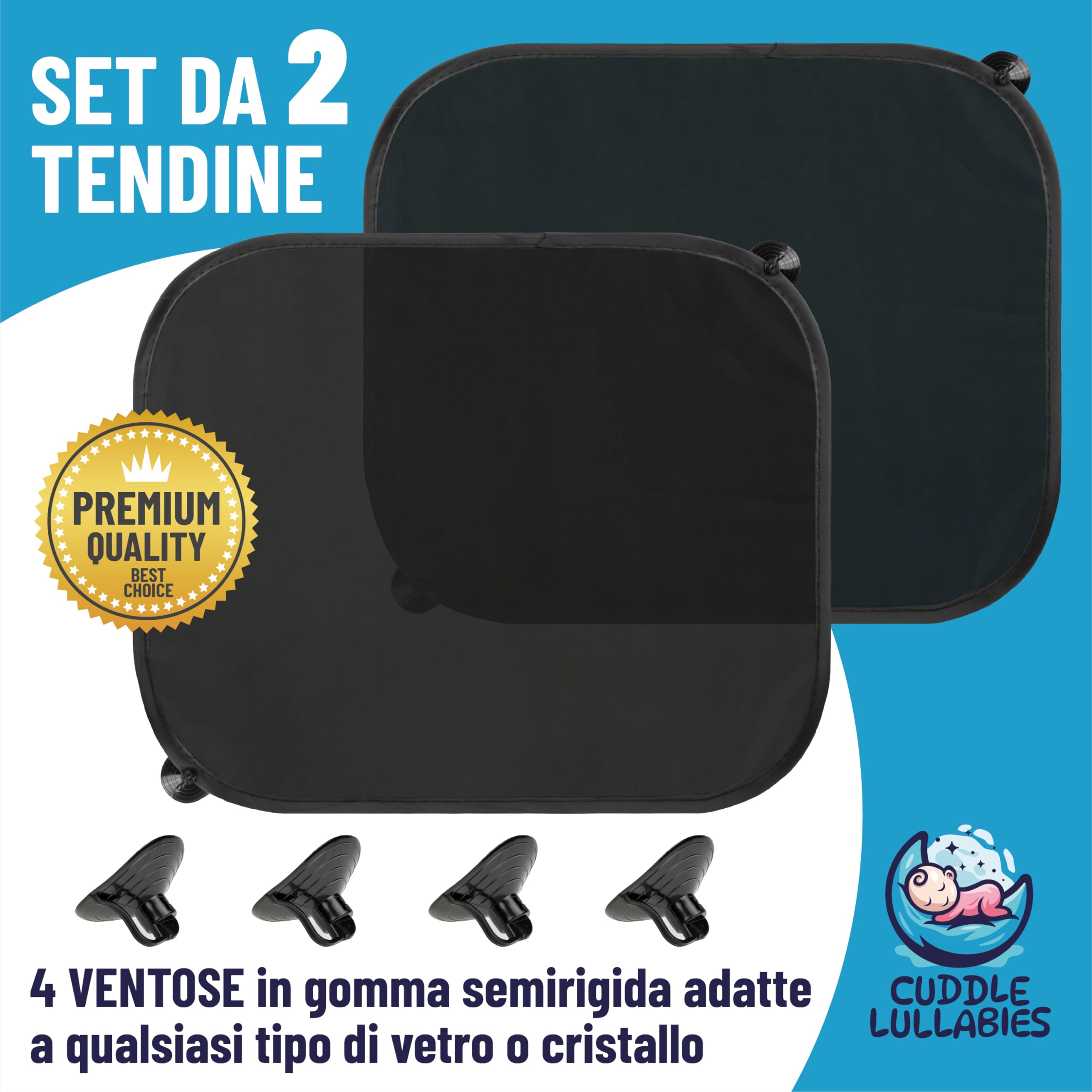 Parasole Auto Per Finestrini Laterali (Set Da 2) - Protezione UV 44x36 Cm Per Viaggi Sicuri - Foto 11