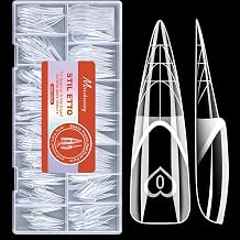 Space French Nail Forms, 150PCS Acrylic Polygel 15 Sizes Reusable Nail Molds for Builder Gel Nail Extensions, Salon & Home DIY Manicure 02 Stiletto