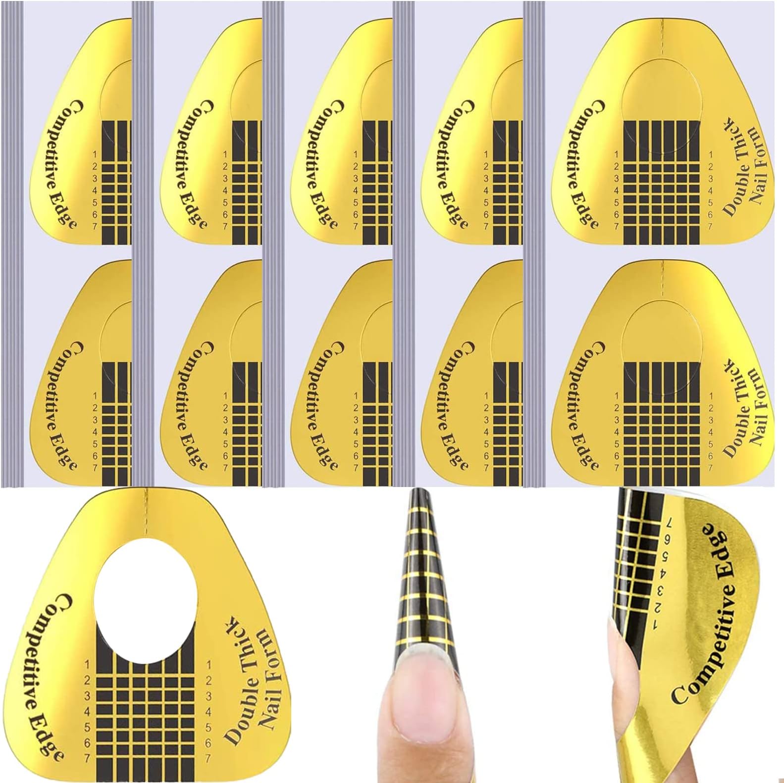 200 Pcs Nail Forms Sticker for Gel Builder, Nail Extension Form for Acrylic, UV Gel, Polygel for Nail Art