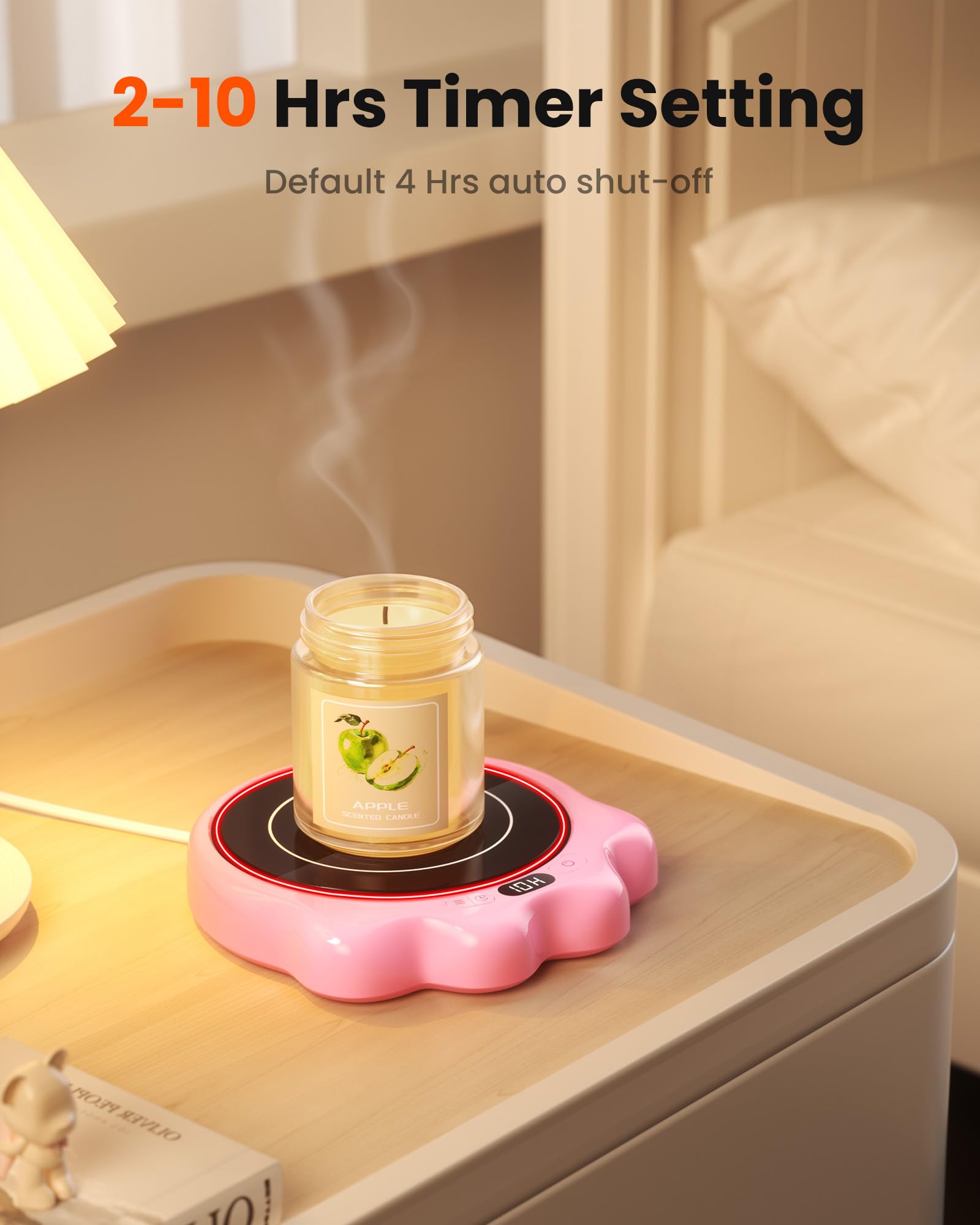 Calentador de tazas, 50 W, lindo calentador de tazas de pata de gato, 3 ajustes de temperatura, apagado automático de 2 a 10 horas, accesorios de café mantienen la bebida caliente para 3