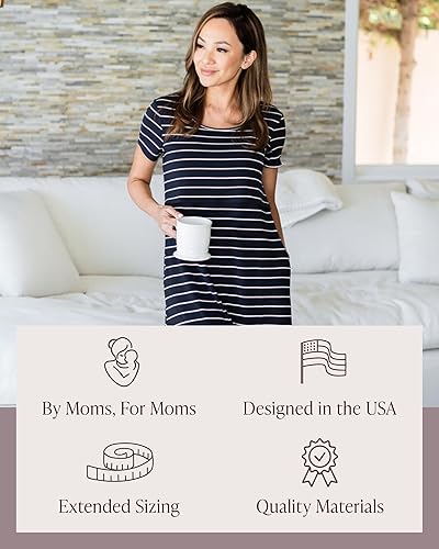 Miniatura 5 de Kindred Bravely Eleanora - Vestido de lactancia ultra suave Vestido de lactancia de manga corta con bolsillos