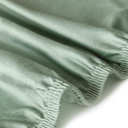 Vista 309 de GRSSDER Juego de 2 sábanas elásticas ultra suaves para moisés, ajuste universal para moisés, cesta de moisés, colchón rectangular ovalado, seguro