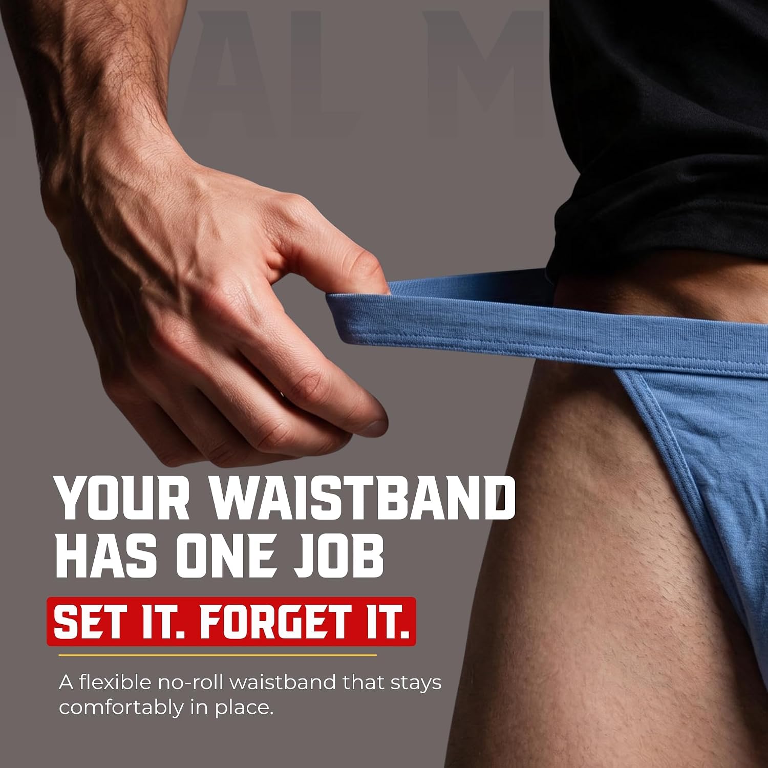 Real Men Viscose Derived from Bamboo Thong Underwear for Men, 3 Pack, ABCD Pouch Sizes, Black/Blue/Gray