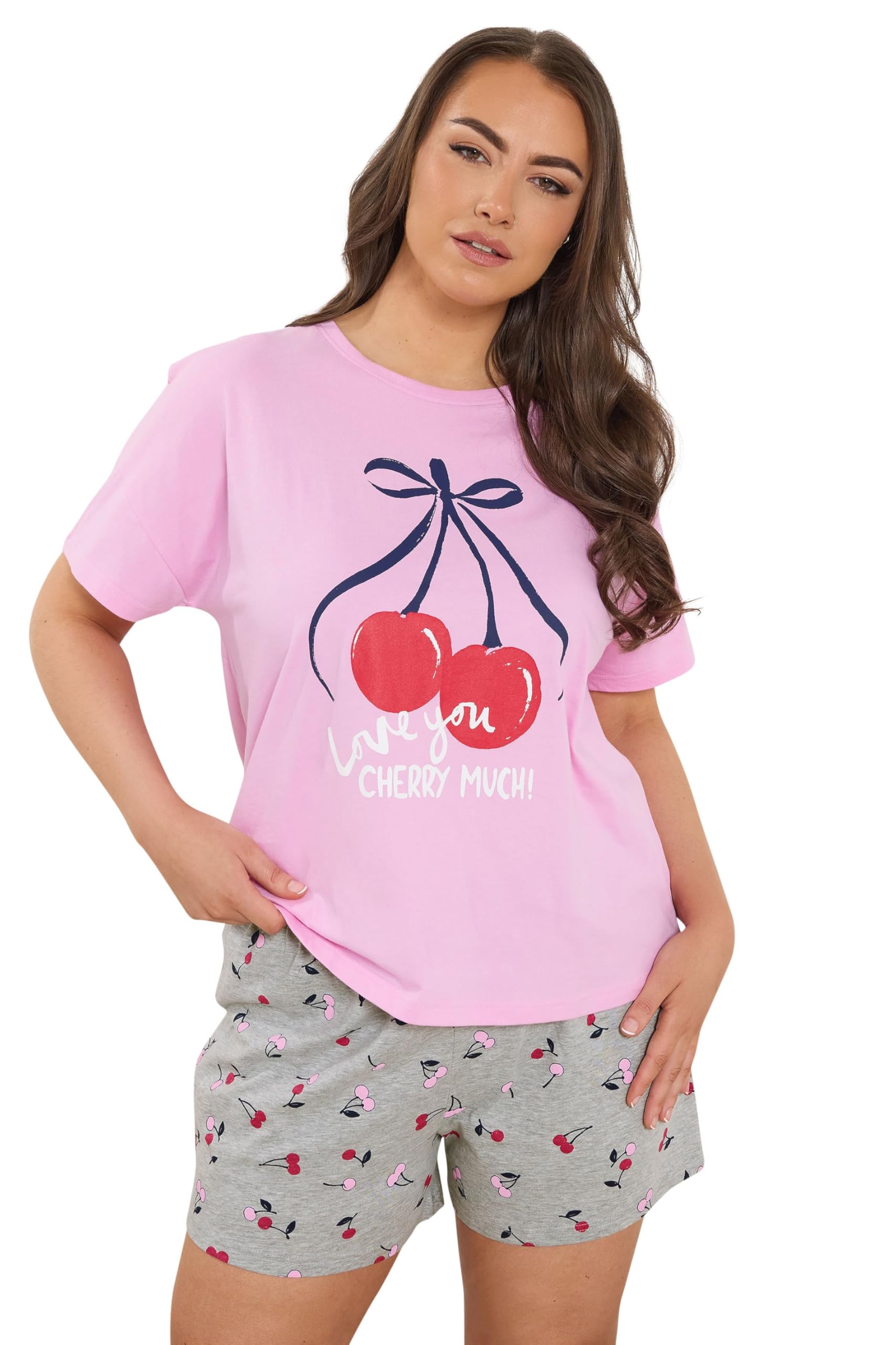 Yours - Women's Pyjama Shorts - Cotton - Grey - Size 26-28