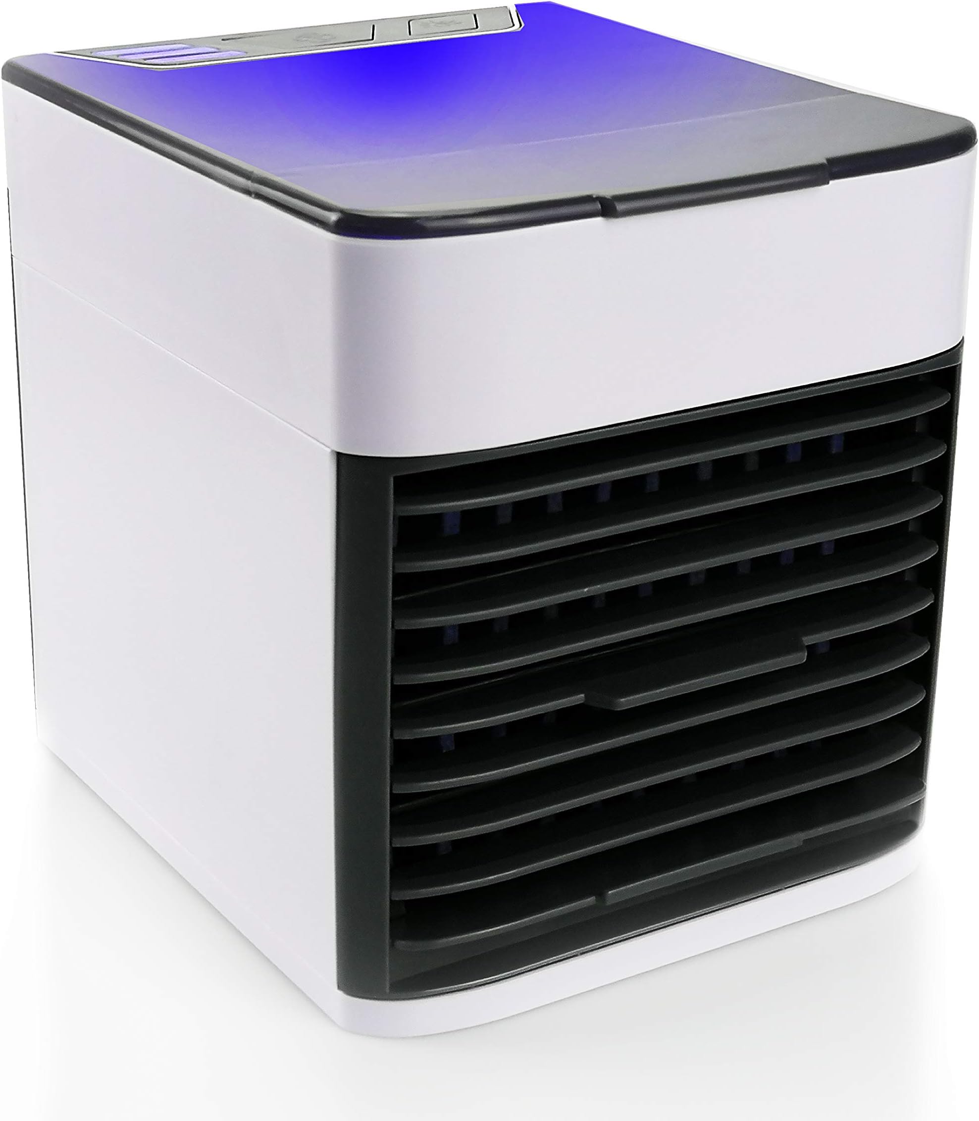 CHAKWAN Upgraded Personal Space Air Cooler Fan, 3-in-1 Portable Arctic Mini Air Conditioner, Humidifier & Purifier with 3 Gear Speeds & 7-Color LED Night Light for Home, Bedroom, Office