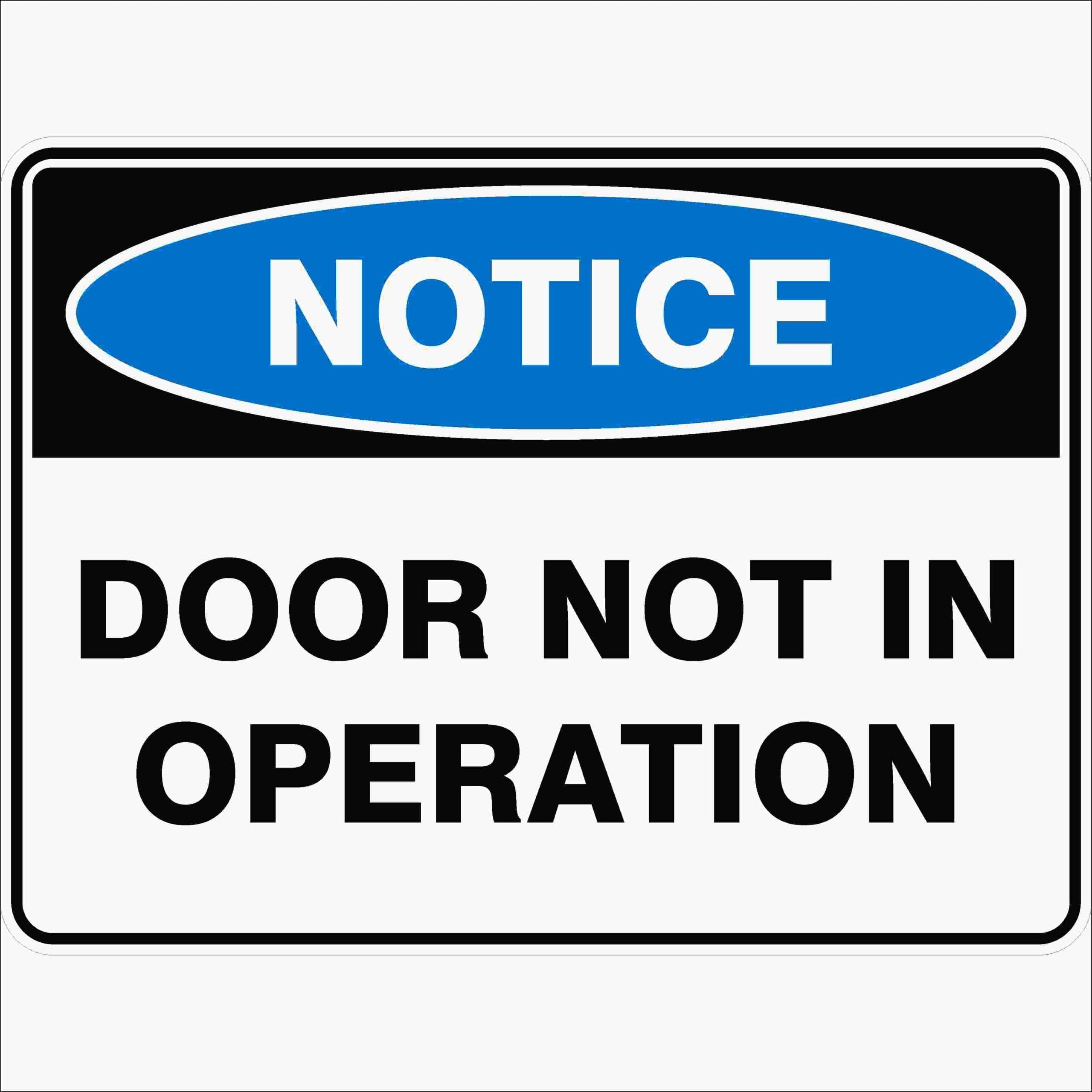 Door Not In Operation Notice Signs Metal Tin Sign 8 x 12 inch for Industrial & Commercial