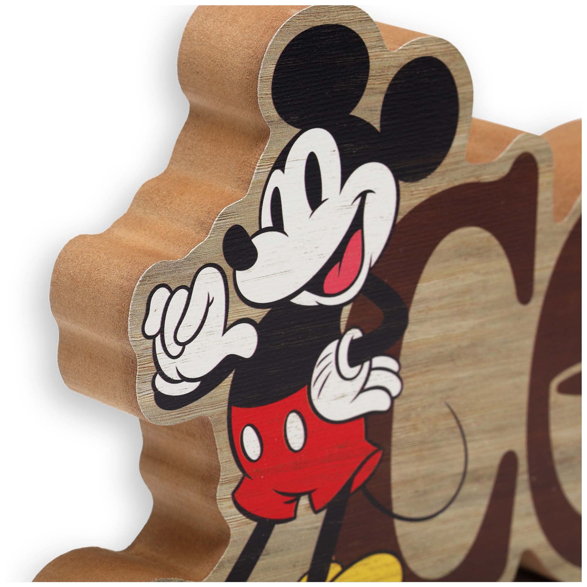 Open Road Brands Disney Mickey Mouse und Minnie Mouse Tischdekoration aus Kaffeeholz – entzückende Dekoration zum Aufhängen oder Präsentieren in Küche, Büro oder Kaffeebar | Entzückende Mickey-Maus-Dekoration zum Aufhängen oder Präsentieren